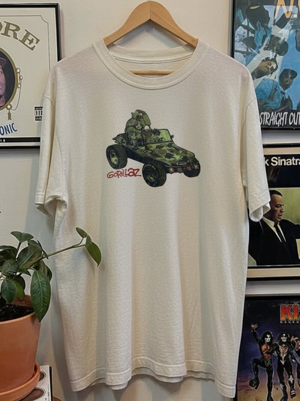 Rare Gorillaz Promo Washed White Tee